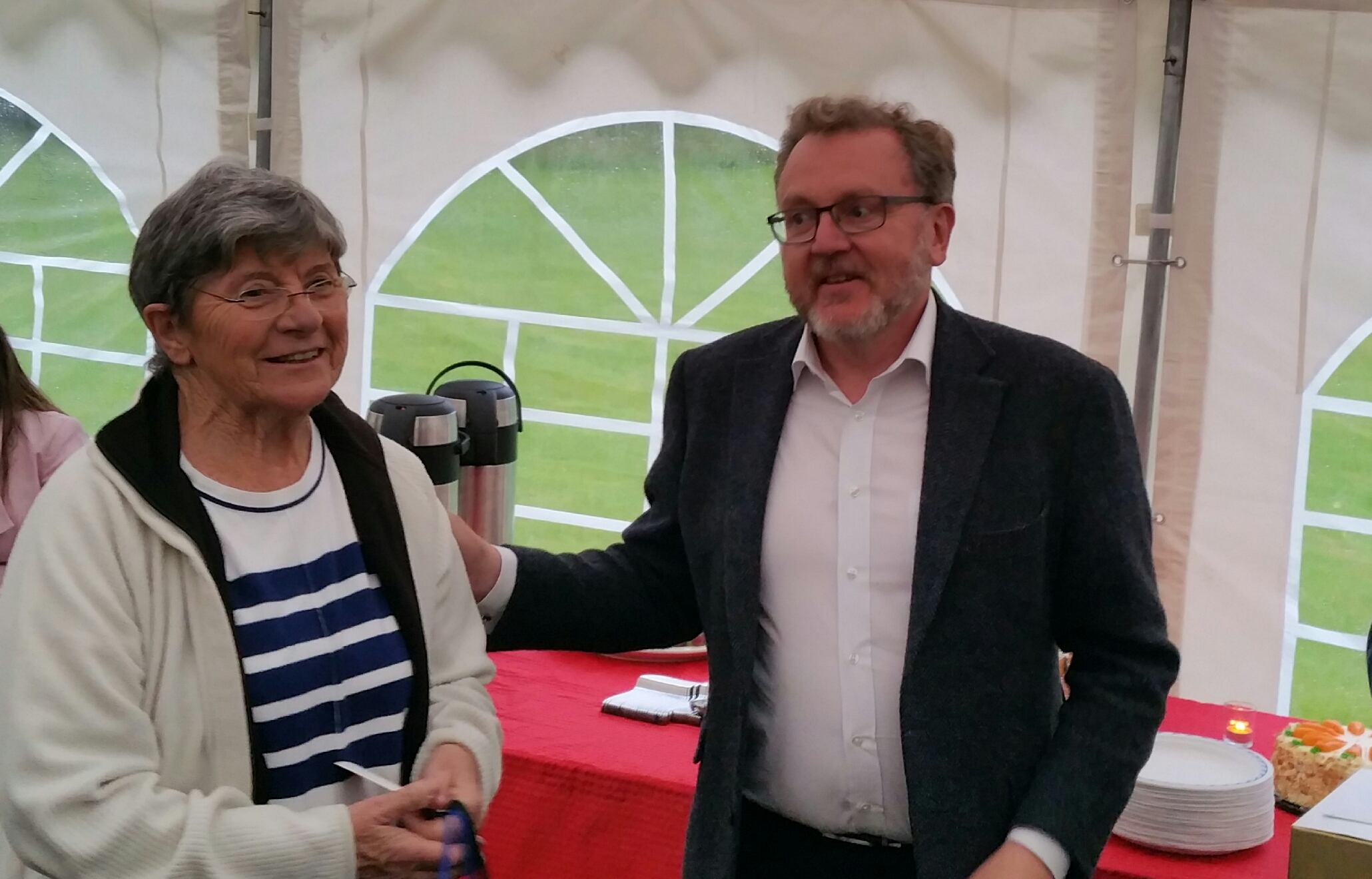 Former councillor Anne Kegg is thanked by Secretary of State for Scotland David Mundell MP
